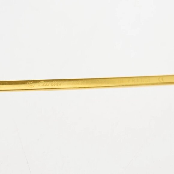 CARTIER Logo Trinity Reading Glasses Eye Wear Metal Plastic Gold France - Picture 8 of 14